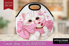 Cat Valentine Lunch Bag Cute Valentines Day Lunch Bug PNG Product Image 1