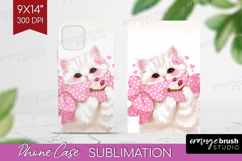 Cat Valentine Phone Case PNG Cute Valentines Day Case PNG Product Image 1