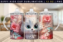 3d Cat Sippy Cup Sublimation 12 Oz Product Image 1