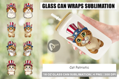 Glass Can Cat Patriotic Product Image 1