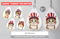 Earring Cat Patriotic Product Image 1