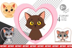Clipart Heart Cat Product Image 1