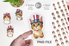 Cat Patriotic Sticker Product Image 1