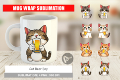 Mug Wrap Cat Beer Day Product Image 1