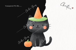 Cute Halloween Black Cat Clipart | Halloween PNG Product Image 2