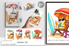 Digital Paper Summer Cat Product Image 1
