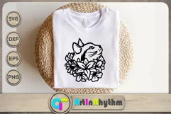 Floral Cat files SVG / Floral Pet Animals / Cat Lover SVG Product Image 1