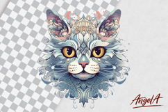 Cat watercolor clipart, T-shirt, mug designs, cat face PNG Product Image 1