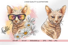 Cool Sphynx cat in flowers Product Image 6