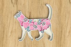 Layered Cat Laser Cut File - Floral Cat SVG Product Image 1