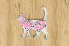 Layered Cat Laser Cut File - Floral Cat SVG Product Image 4