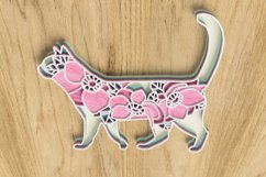 Layered Cat Laser Cut File - Floral Cat SVG Product Image 5