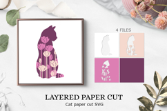 BUNDLE cat shadow box/ cat layered paper cut Product Image 3