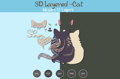 3D Layered Cat Product Image 2