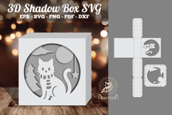 Cat 3D Papercut Shadow Box SVG Product Image 1