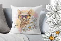 Cool Sphynx cat in flowers Product Image 5
