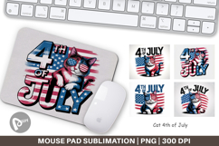 Mouse Pad 4th of July Cat Product Image 1