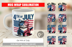 Mug Wrap 4th of July Cat Product Image 1