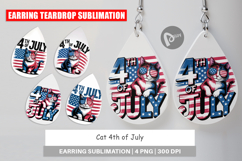 Earring 4th of July Cat Product Image 1