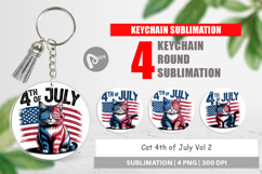 Keychain 4th of July Cat Product Image 1