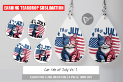Earring 4th of July Cat Product Image 1