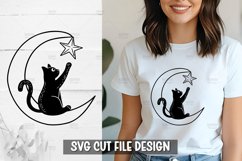 Cat on the Moon SVG for Cricut &amp; Silhouette Product Image 1
