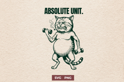 Funny Gym Cat SVG PNG Design for Sarcastic Workout Shirts Product Image 1