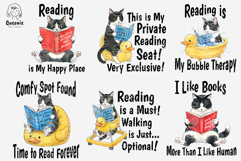 Funny Cat Reading Books Bookworm Bookish Era Sublimation Product Image 3