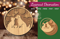 Cat and Dog Lasercut Round Product Image 1