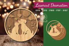 Cat and Dog Lasercut Round Product Image 1