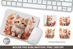Mouse Pad Cat Among Falling Leaves Product Image 1