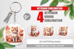 Keychain Cat Among Falling Leaves Product Image 1