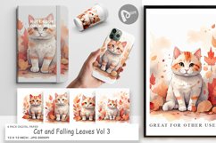 Digital Paper Cat Among Falling Leaves Product Image 1