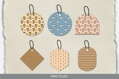 Cat and Fish Seamless Pattern Shaped Tags Product Image 1
