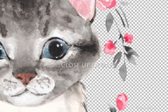 Watercolor cat sublimation design Product Image 3