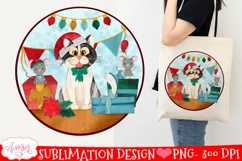 Christmas cat sublimation PNG| Christmas design for kids Product Image 1