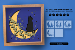 Moon Cat Layered Shadow Box SVG | Celestial Papercut SVG Product Image 3