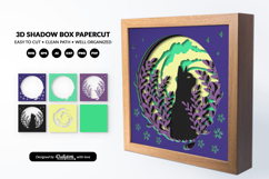 Moon Cat Layered Shadow Box SVG | Celestial Papercut SVG Product Image 2