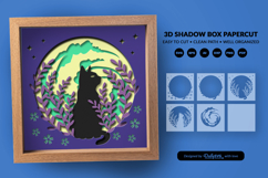 Moon Cat Layered Shadow Box SVG | Celestial Papercut SVG Product Image 3