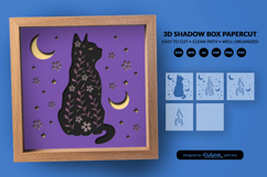 Moon Cat Layered Shadow Box SVG | Celestial Papercut SVG Product Image 3