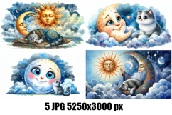 Cartoon cat and moon Product Image 2
