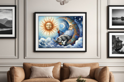 Cartoon cat and moon Product Image 3