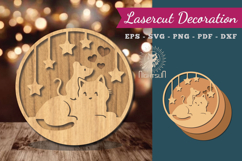 Cat and Mouse Lasercut Round Product Image 1