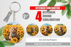 Keychain Cat and Sunflowers Product Image 1