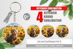 Keychain Cat and Sunflowers Product Image 1