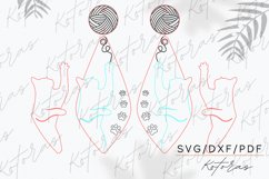 Cat and Wool Earring 2 Layered Digital Download Product Image 4
