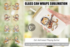 Glass Can Wraps Astronaut Cat with Guitar Product Image 1