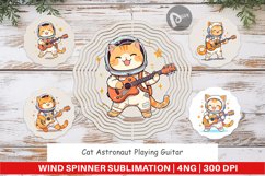 Wind Spinner Astronaut Cat with Guitar Product Image 1