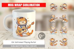 Mug Wrap Design Astronaut Cat with Guitar Product Image 1