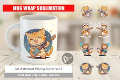 Mug Wrap Design Astronaut Cat with Guitar Product Image 1